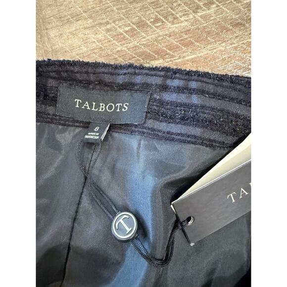 NWT Talbots Black Pleated Full Knee Length Shimmer Skirt Women’s Size 8 NEW $139 - Picture 5 of 11